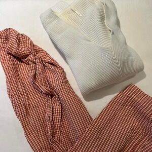 Free People oversized sweater and gingham pant